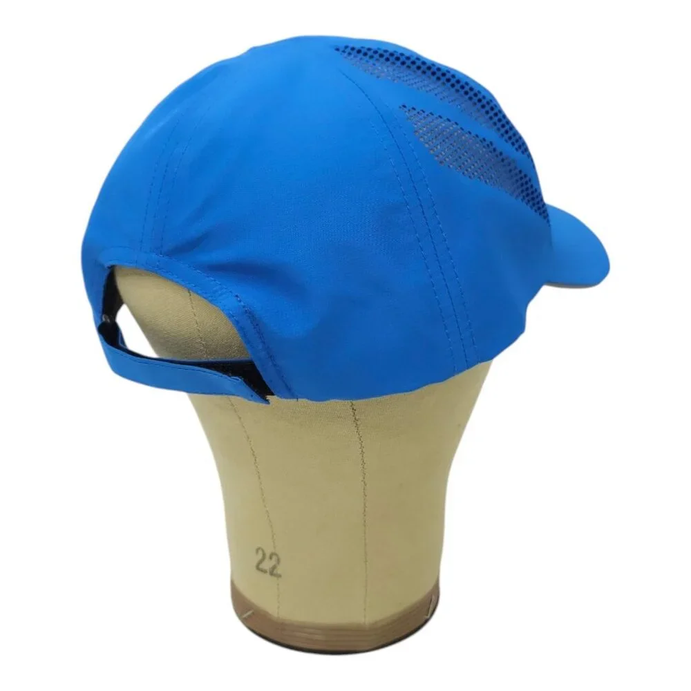 EcoElectrica Side Mesh Strapback Cap Embroidered Logo Trucker Baseball Hat Blue